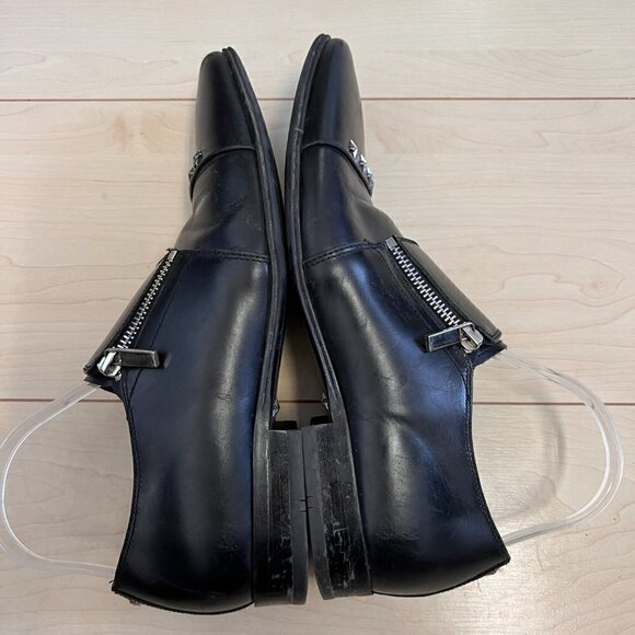 Aldo Mens Star Studded Black Leather Dress Shoes Sz 8 - Picture 3 of 10